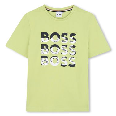 BOSS Playera para niño y adolescente, color lima multiple print